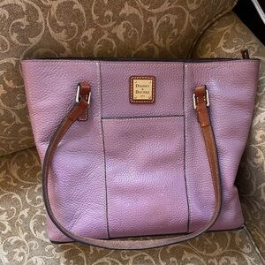 Dooney & Bourke Purple Leather Tote Bag